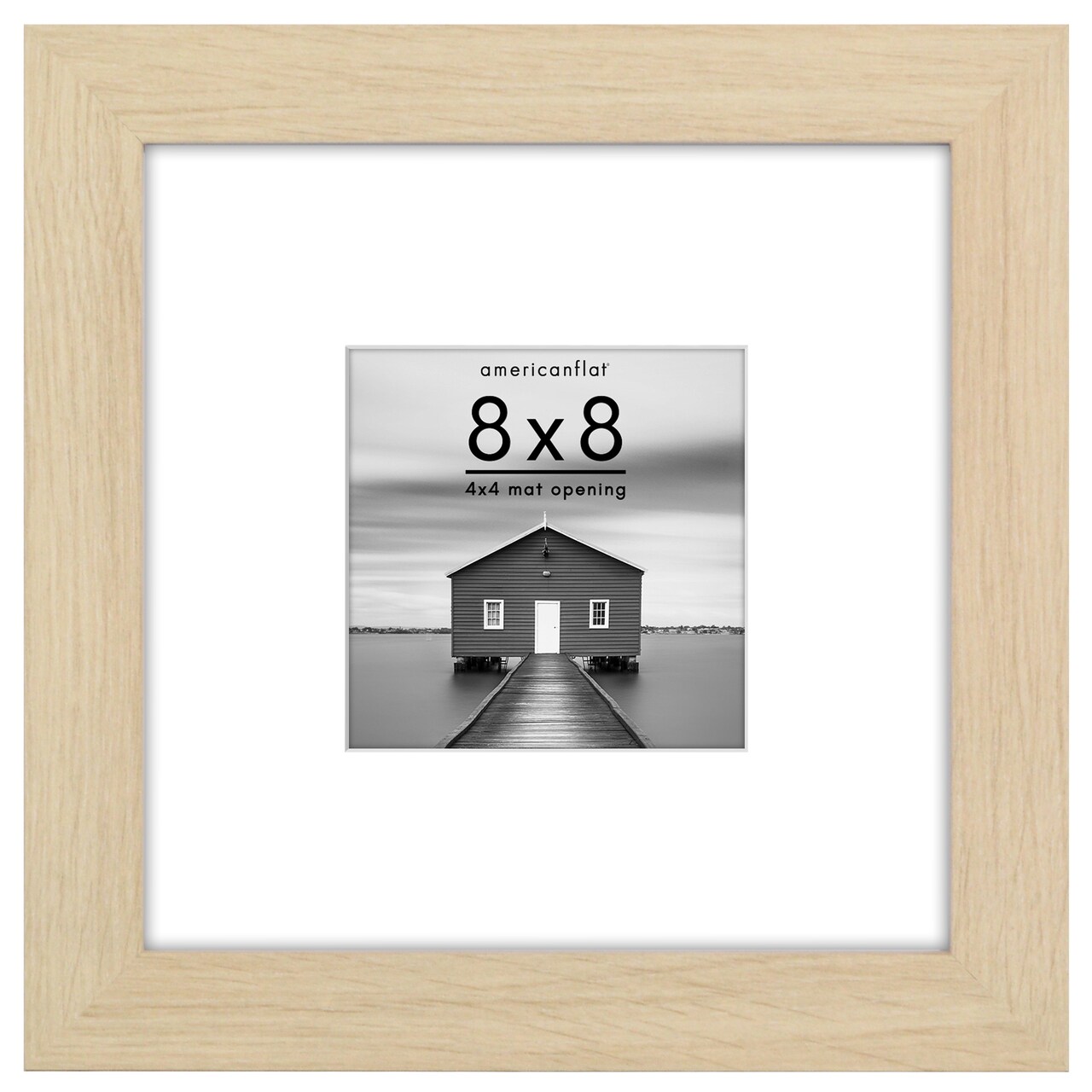 Americanflat Picture Frame with Wide Molding with Mat - Modern Wide Picture Frame - Plexiglass Cover - Hanging Hardware - Includes Easel
